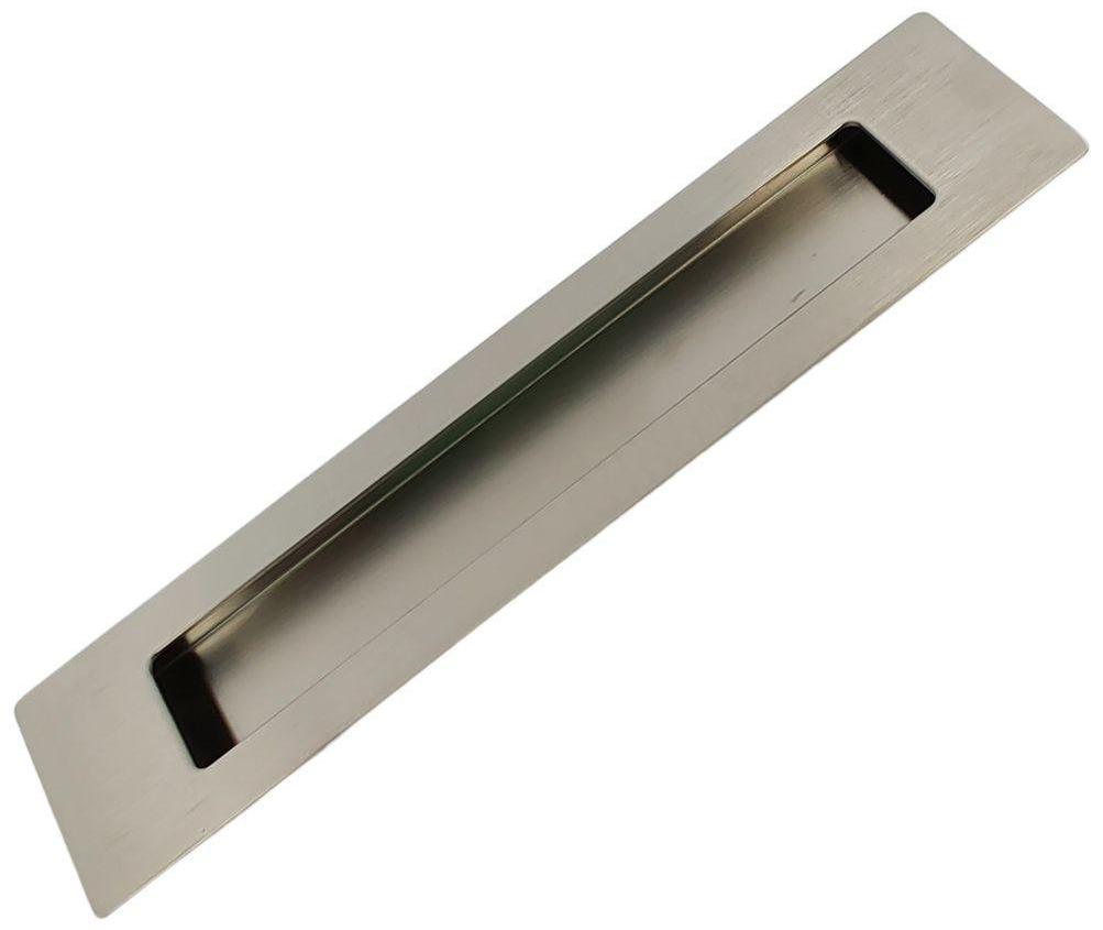 Miniatura Puxador Concha Embutir Porta Inox 304 Escovado 25 Cm