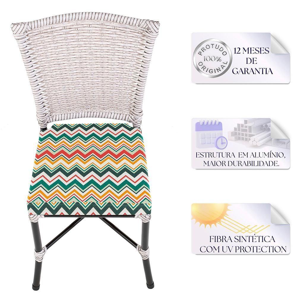 Jogo De Cadeiras Para Cozinha - Kit Com 5 Cadeiras Em Aluminio E Fibra Sintetica Turquia Marmore Z35