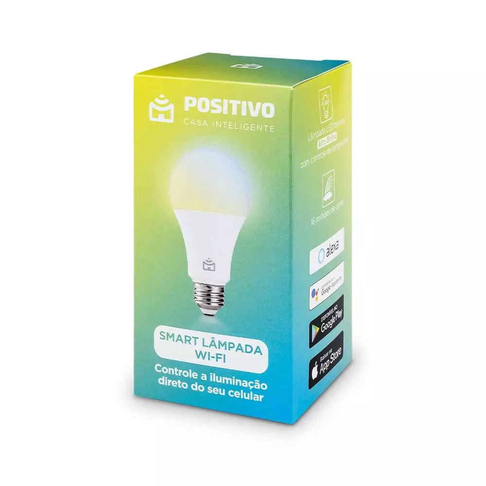 Miniatura Lâmpada Inteligente Positivo Wi-Fi Smart Home Branca