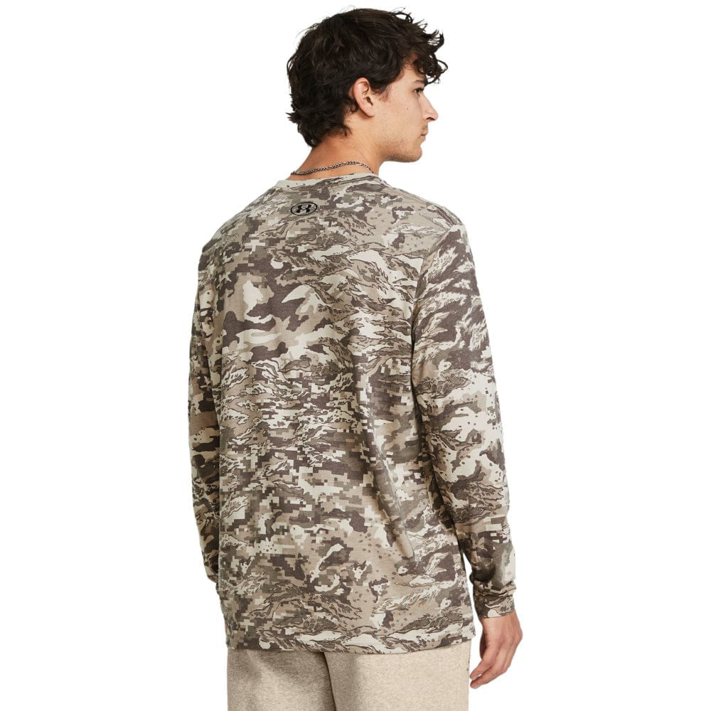 Miniatura Camiseta Manga Longa Masculina Under Armour ABC Camo Marrom - G