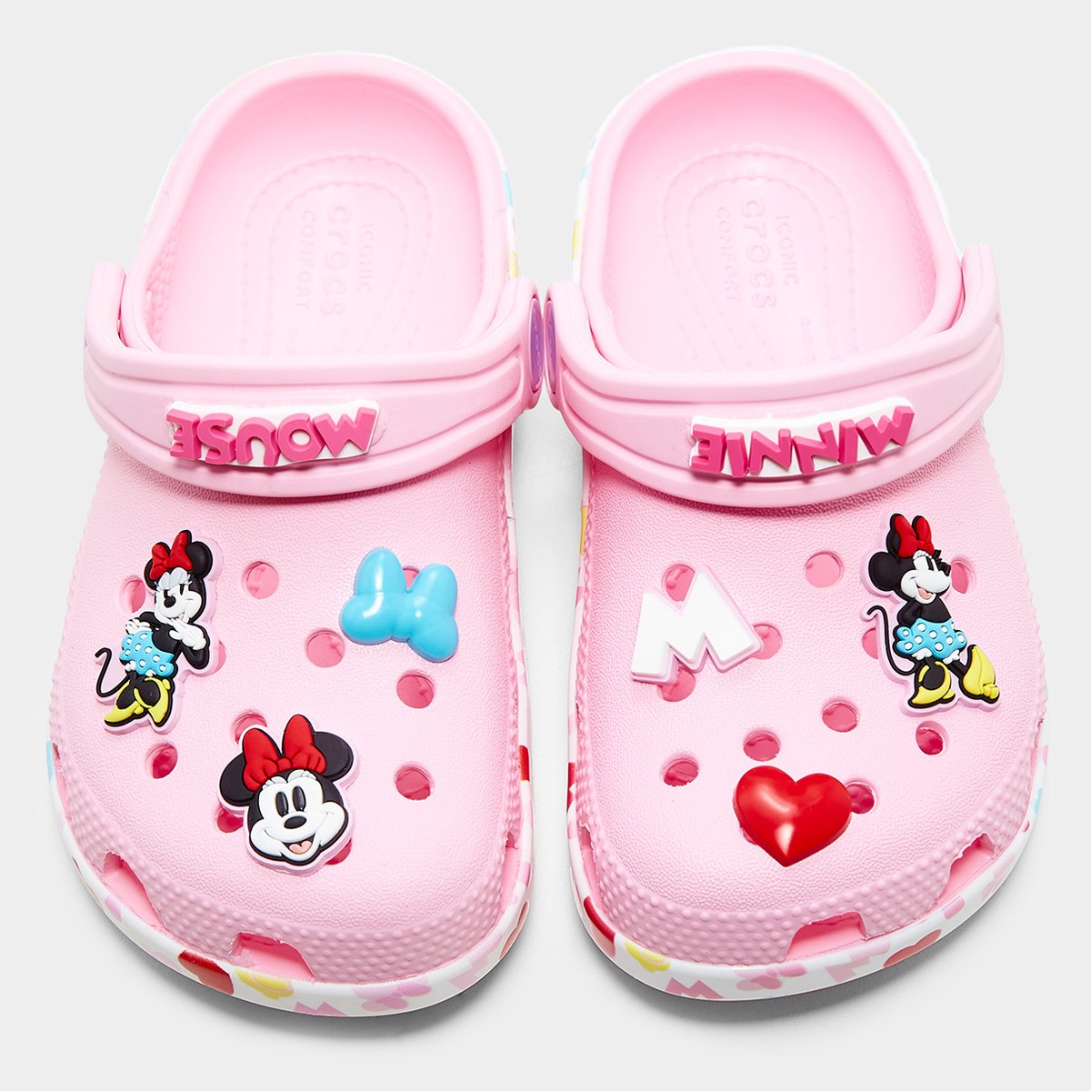 Crocs Infantil Minnie Menina Branco+Rosa - 22