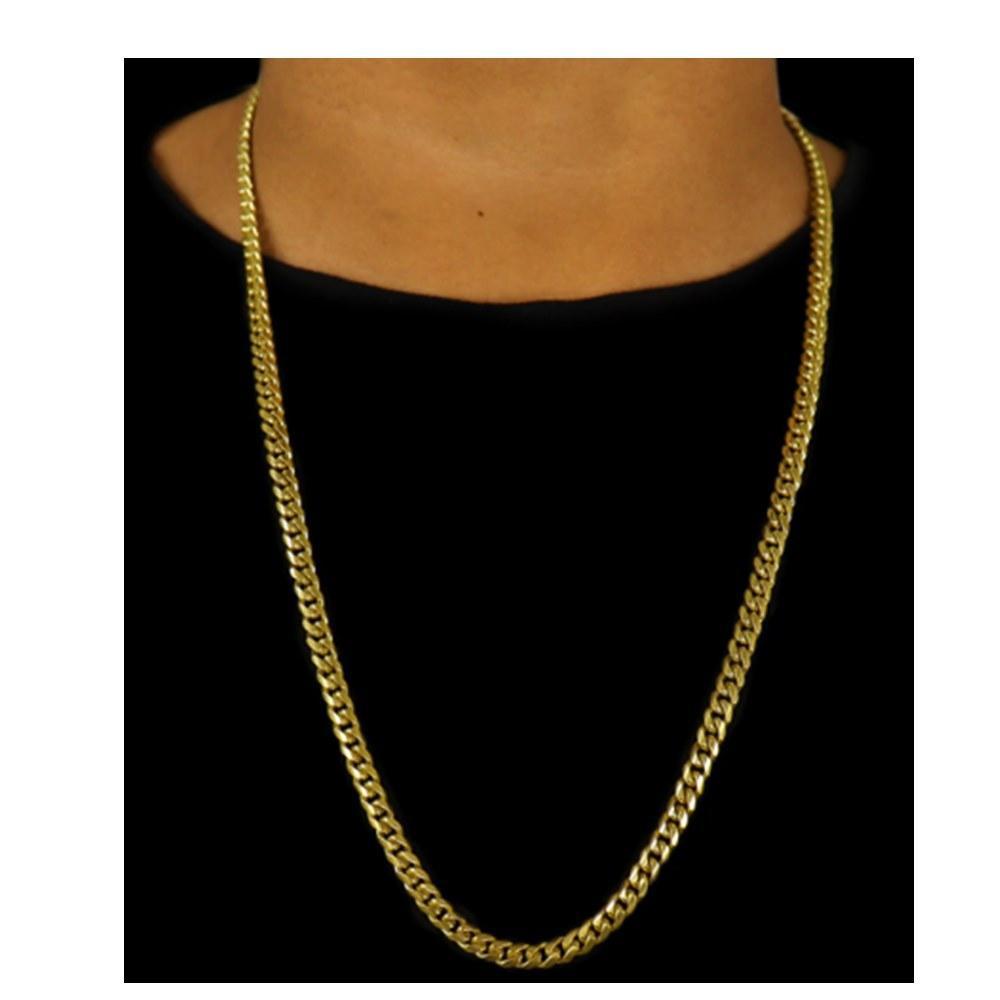 Miniatura Cordão Corrente Cubana 6mm Ouro 18k Não Descasca