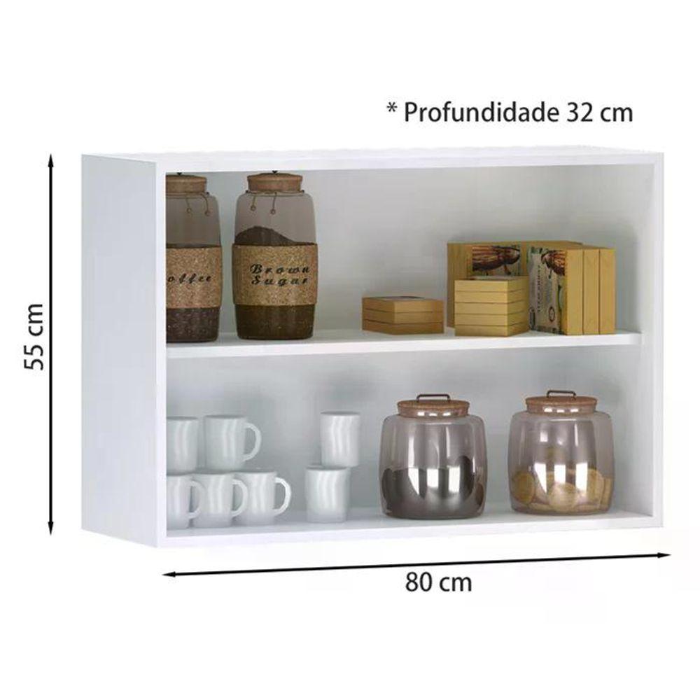 Miniatura Armario Aereo 2 Portas 80 Cm Branco Reajl Moveis Branco