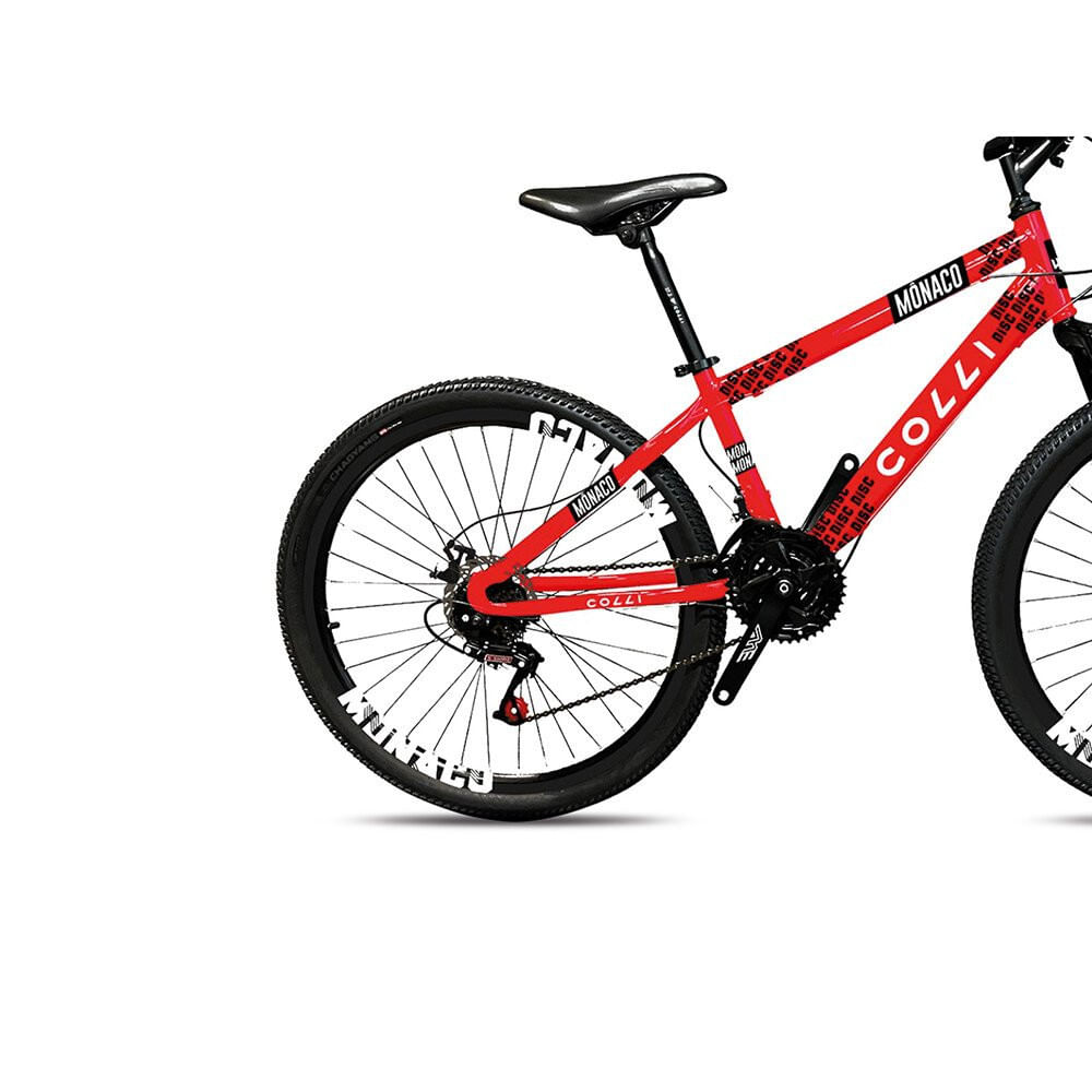 Miniatura Bicicleta Colli Mônaco Q18 Aro 26 Freio a disco 21 Velocidades Vermelho Vermelho