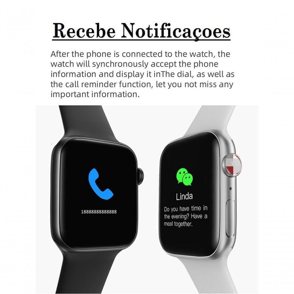 Miniatura Relogio Smartwatch W34S 44Mm Troca Foto Monitor Cardíaco