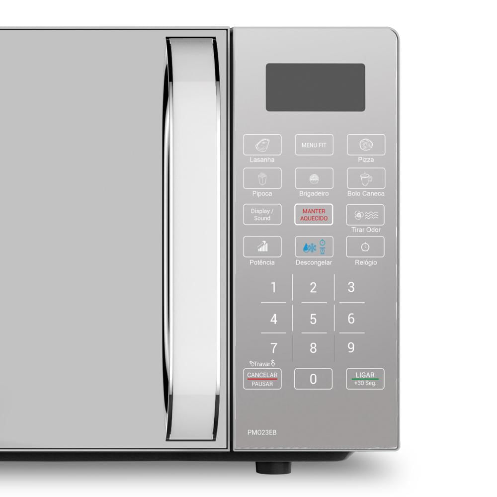 Micro-ondas 20 Litros Espelhado Philco Limpa Fácil PMO23EB Branca 127V 127V