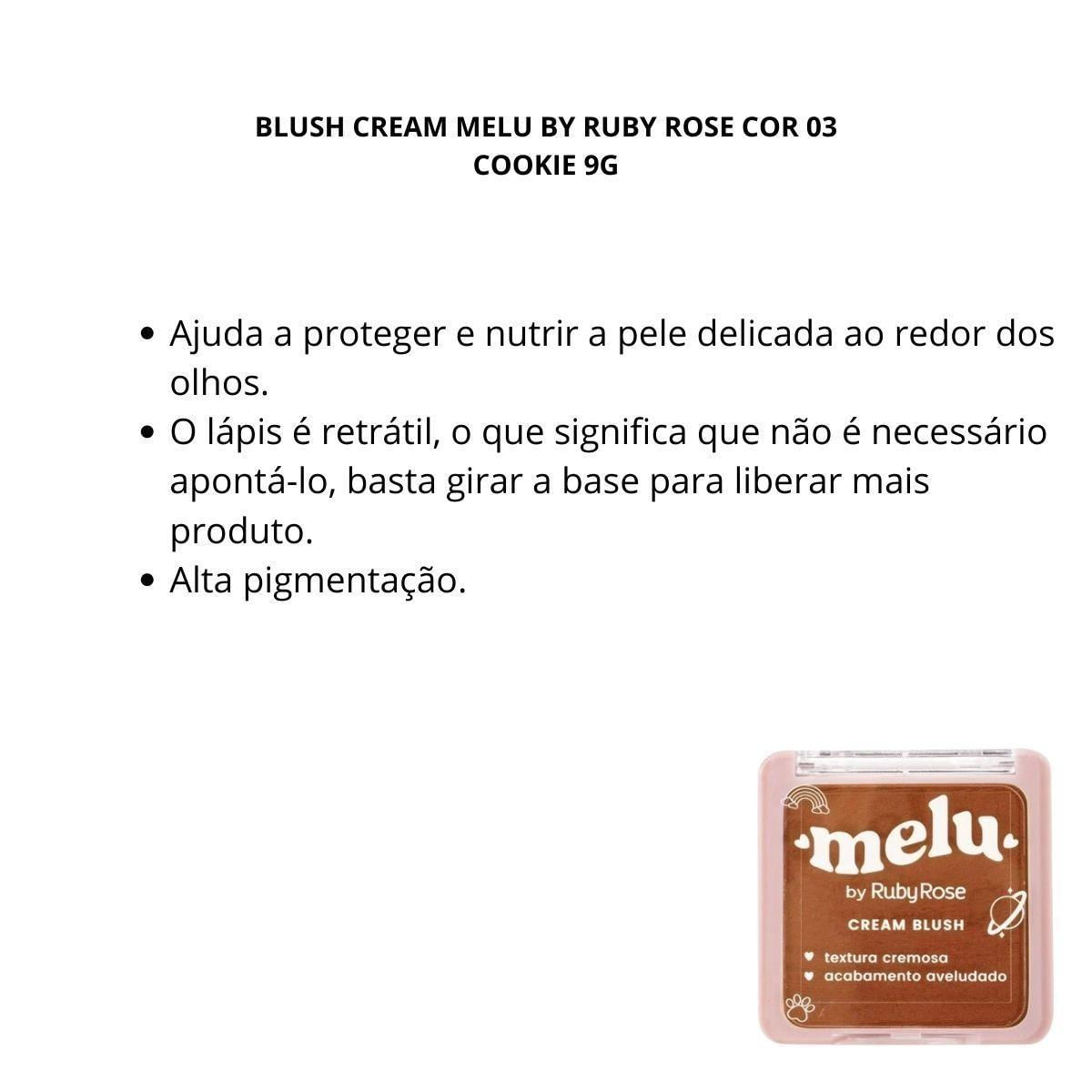 Miniatura Cream Blush Cookie Melu Ruby Rose Textura Cremosa Aveludado