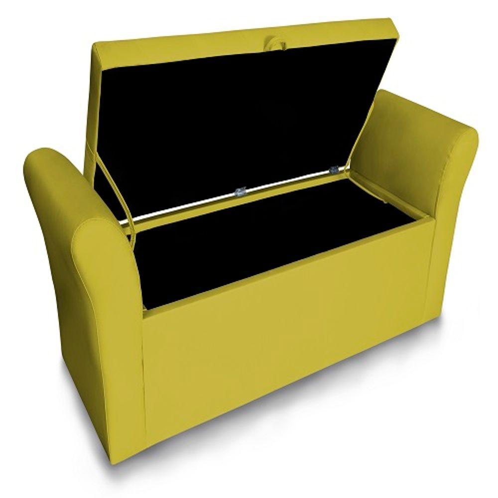 Miniatura Recamier Baú Egeo 2,00m X55 Suede Amarelo - Bandiera Decor