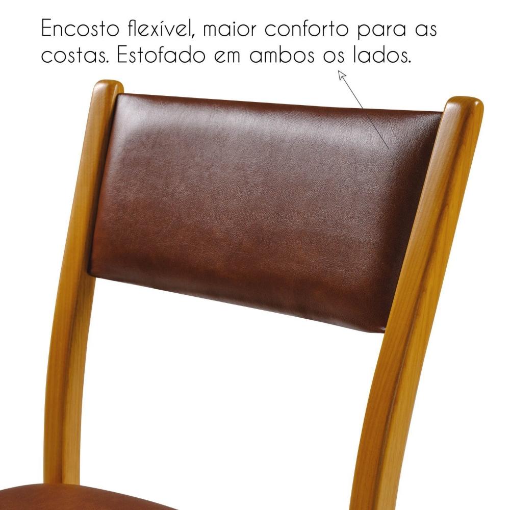 Kit 2 Cadeiras Madeira Maciça Encosto e Assento Estofado Chade Freijó