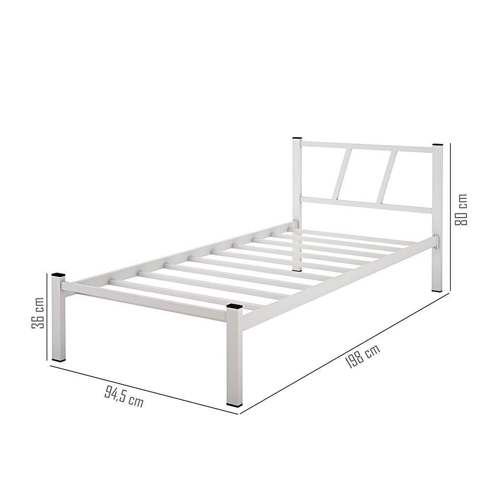 Miniatura Cama Solteiro Em Ferro Estilo Industrial branco