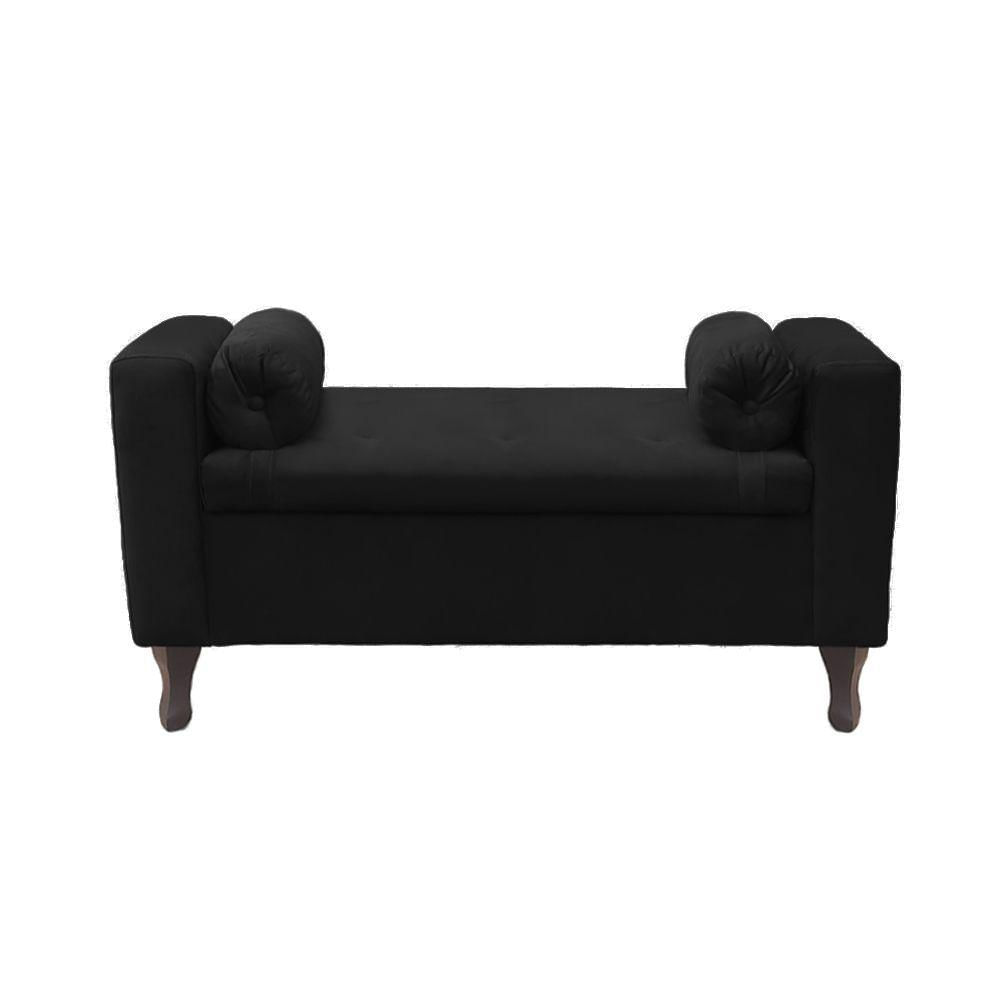 Miniatura Recamier Bau Rico 140x Suede Preto - Majú Decor