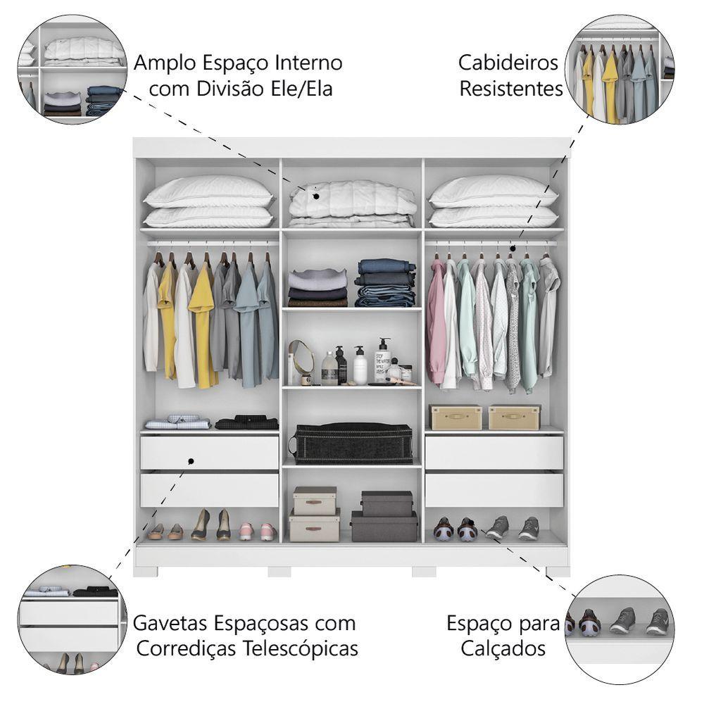 Miniatura Guarda Roupas Casal Porta Com Espelho 3 Portas De Correr 4 Gavetas Áustria Notável
