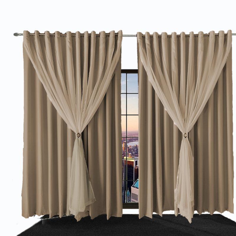 Miniatura Cortina Blackout 8,00X2,80 Sala E Quarto Blecaute Ana Bege