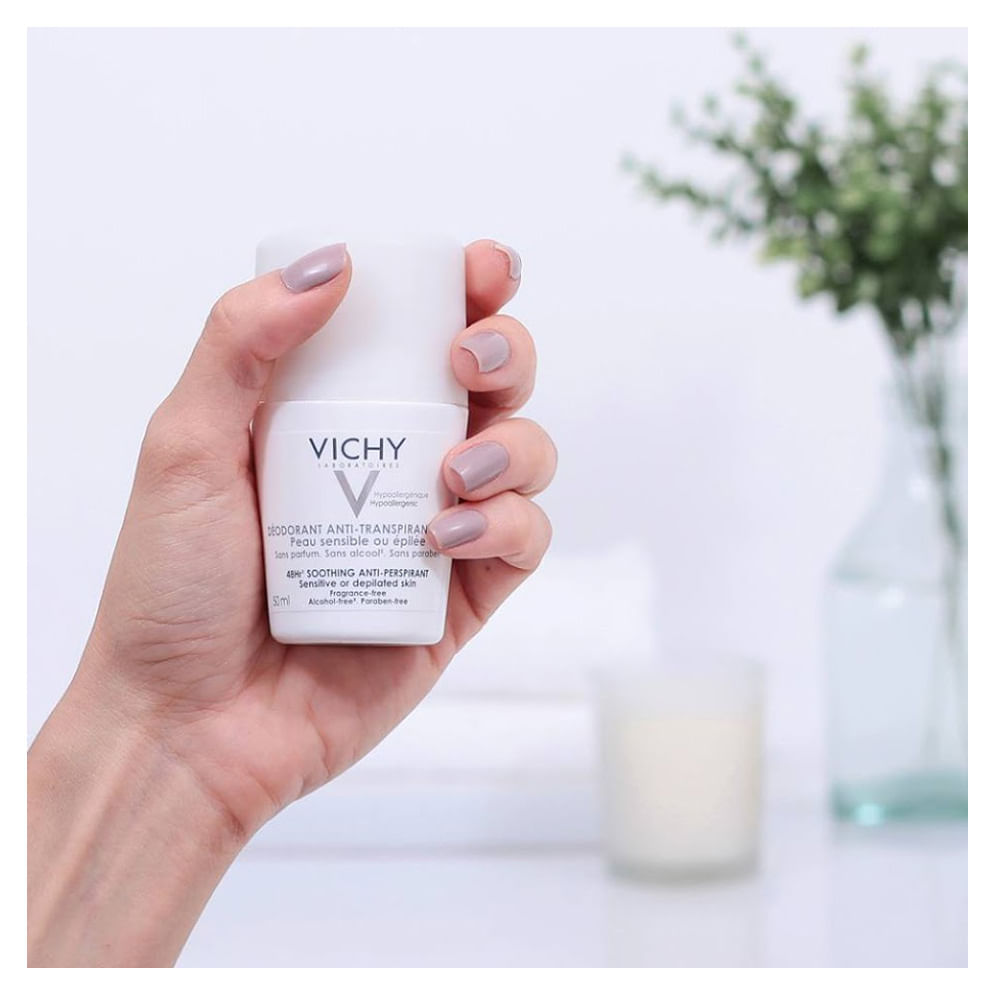 Miniatura Desodorante 48H Vichy - Desodorante Roll-On para Peles Muito Sensíveis ou Depiladas 50ml