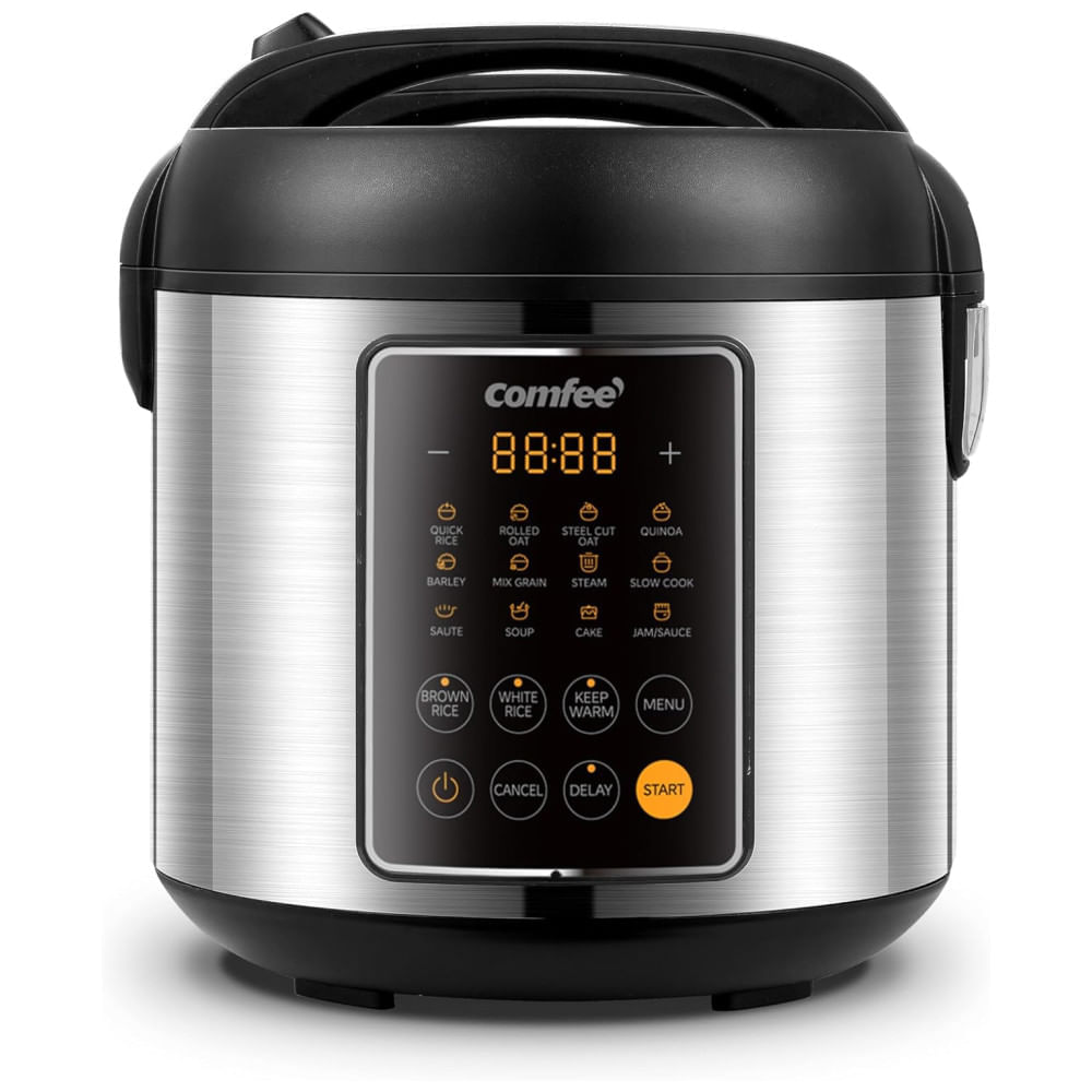 Miniatura Panela de Arroz COMFEE, Multi Cooker de Aço Inoxidável 14 em 1, 5,3 litros, 20 porções cozidas, Fogão Lento, Cozinheiro a Vapor e mais!