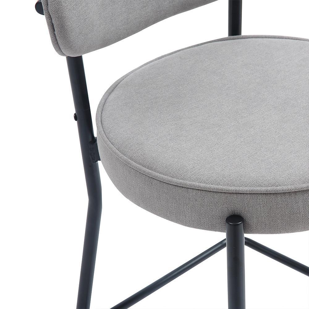 Banqueta De Cozinha Eva Tecido Rivatti - Cinza