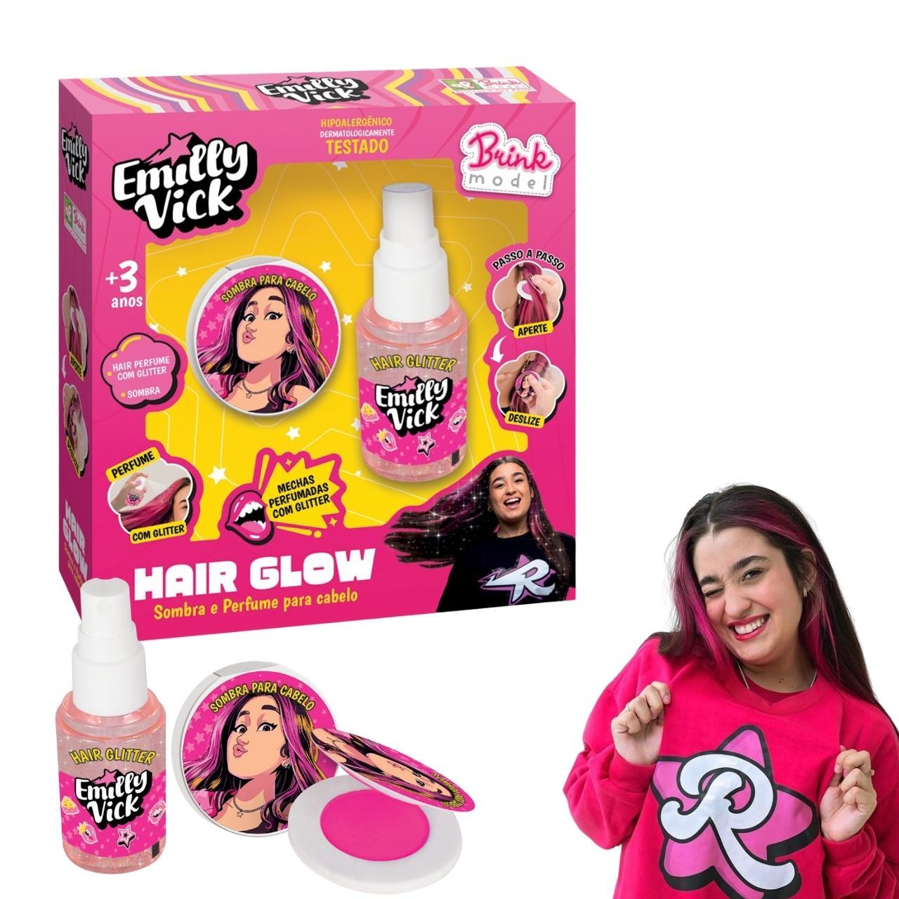 Miniatura Kit De Cabelo Emilly Vick Infantil Perfume E Sombra Capilar