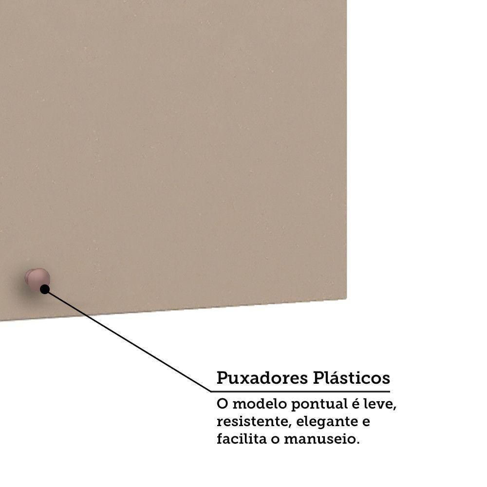 Armário Aéreo De Cozinha 80cm 2 Portas Classic Luciane Móvei Freijó/petala Rosa