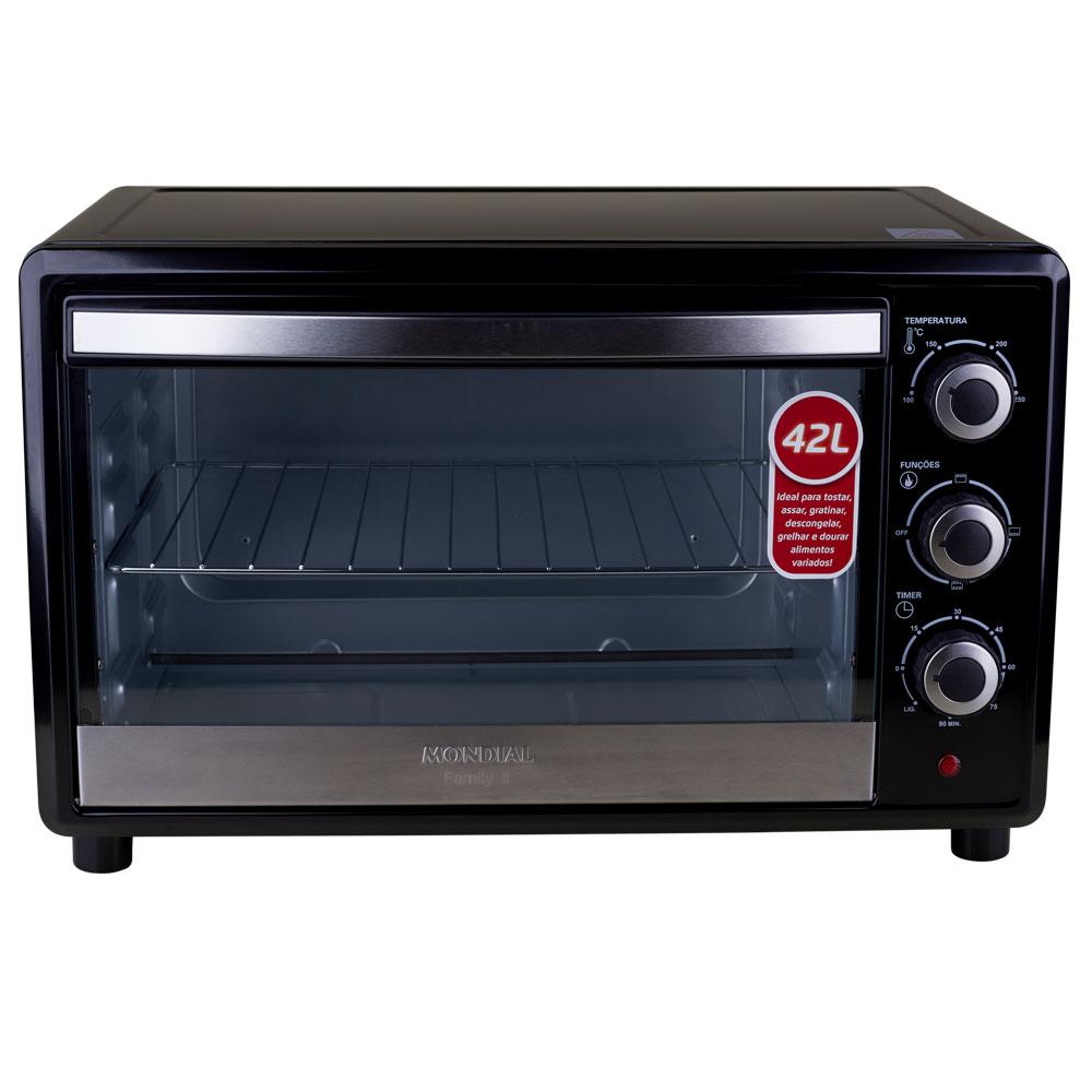 Miniatura Forno Elétrico 42L Family II Mondial FR42 Preto 220V Preto - 220V