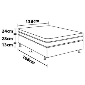 Cama Box de Casal Ortobom Magnyfic com Ortopillow e Molas Ensacadas 65x138x188cm - Marrom/Bege