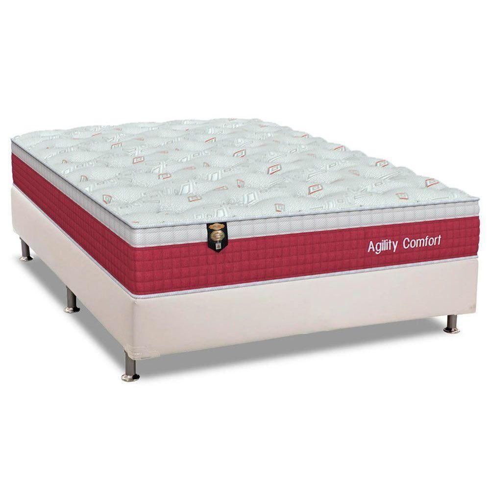 Miniatura Cama Box Casal: Colchão Molas Ensacadas Orthoflex Masterpocket Agility Confort + Base White(138X188)