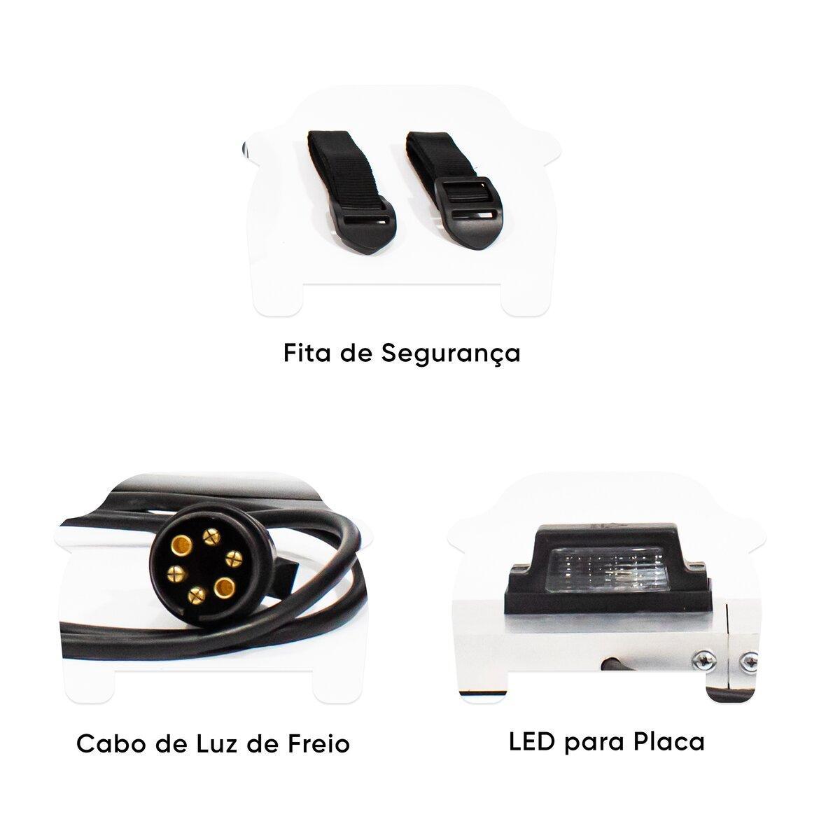 Miniatura Régua Sinalizadora Para Transbike Suporte Para Placa 7M Cabo