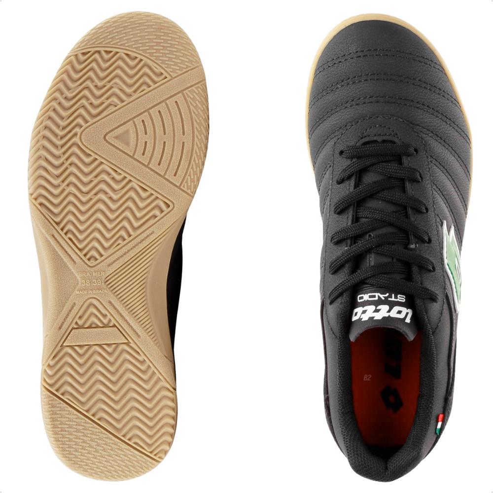 Chuteira Futsal Lotto Stadio Origin B500 Masculina Preto / Verde - 38