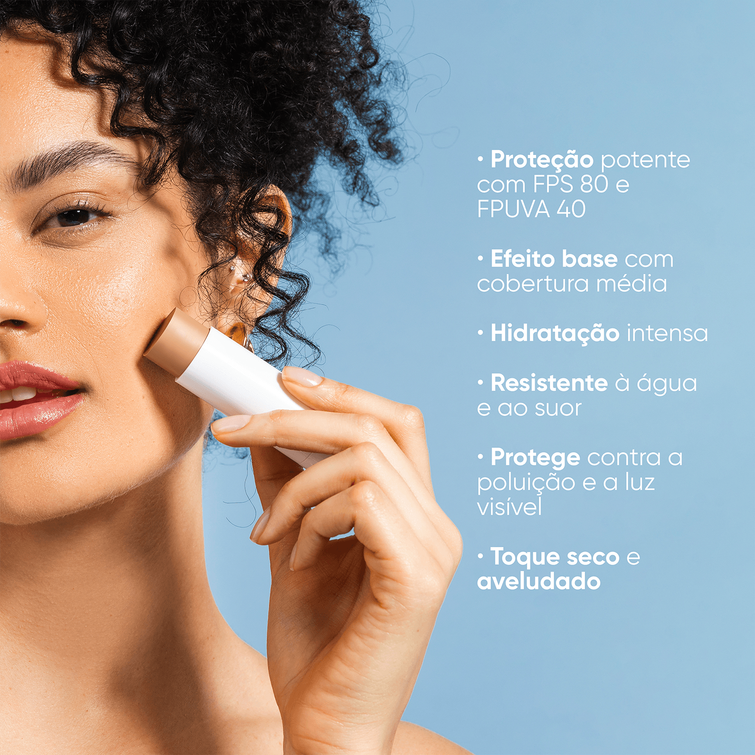 Miniatura Beyoung Stick Multifuncional Com Cor FPS 80 14g Bege