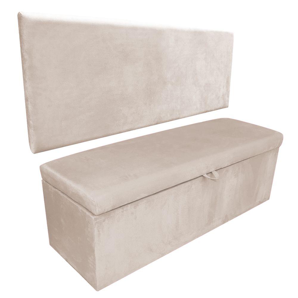 Miniatura Kit Calçadeira e Painel Clean 140 Cm Suede D´rossi Bege