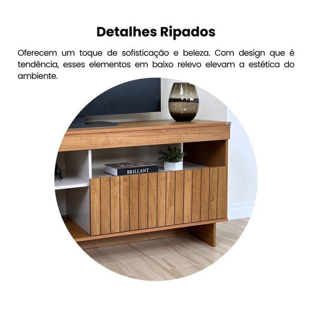 Miniatura Kit para Sala de Estar Rack e Aparador e Mesa de Centro City Cinamomo/Off White