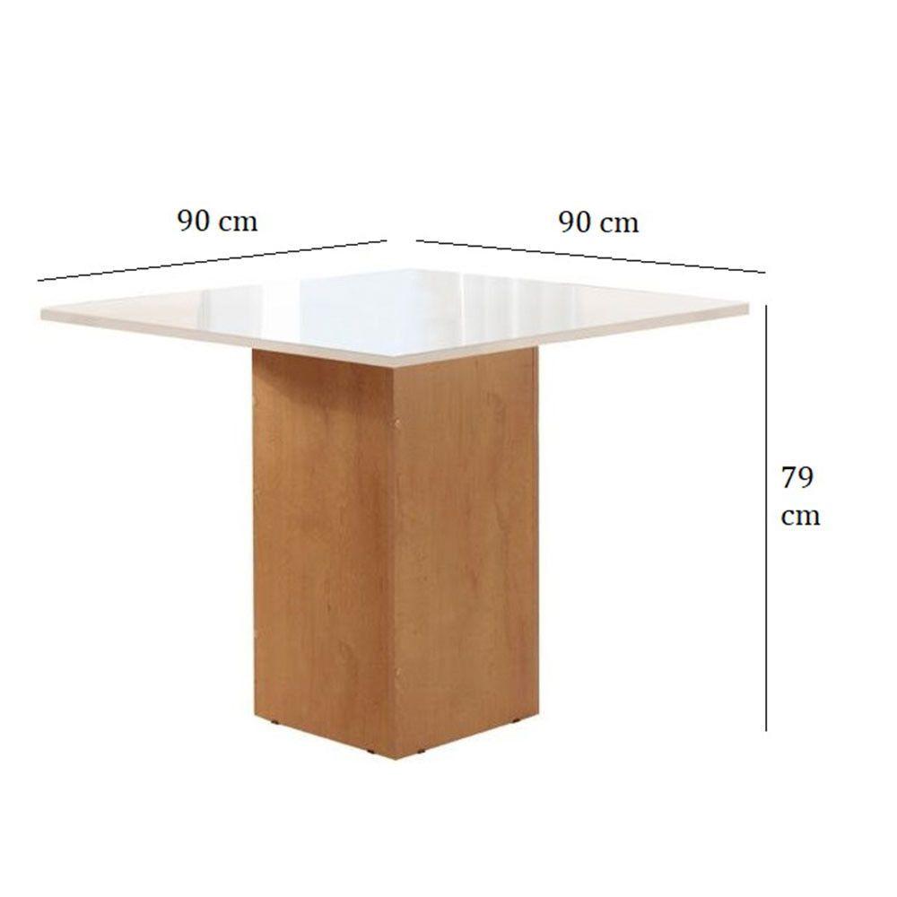 Miniatura Conjunto Mesa De Jantar Dakota 4 Cadeiras Napoles Cel Móveis Cinamomo/off White/bege