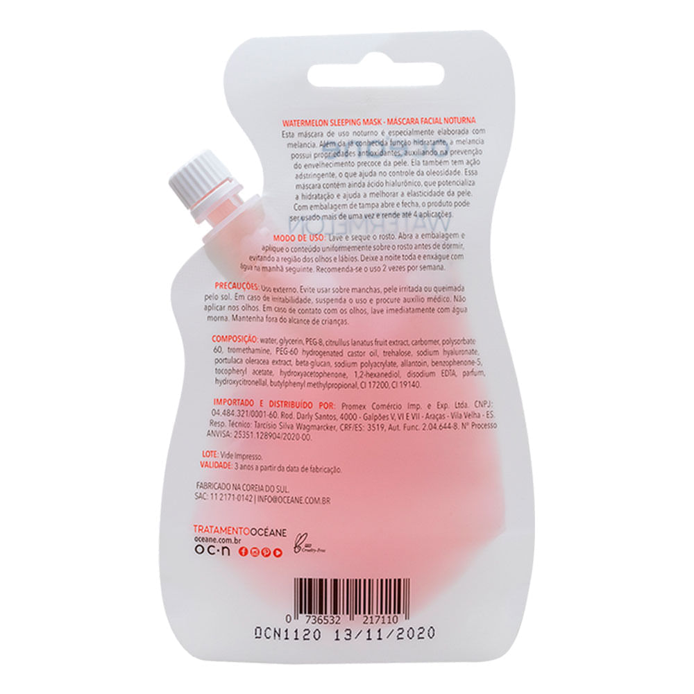 Miniatura Máscara Facia Noturna Océane – Melancia 35ml