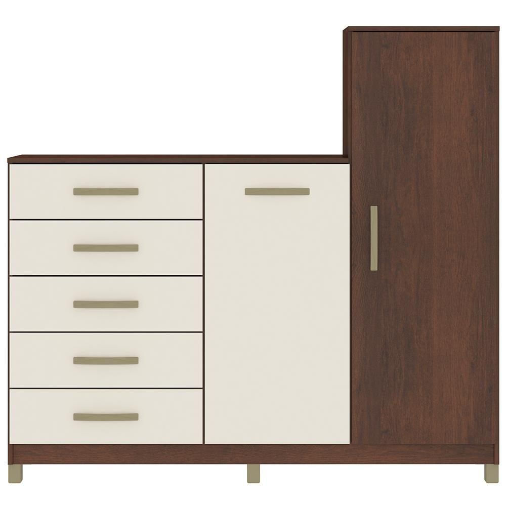 Miniatura Comoda 2 Portas Com Cabideiro Co170 Rustico Champagne Fell Rustico Champagne