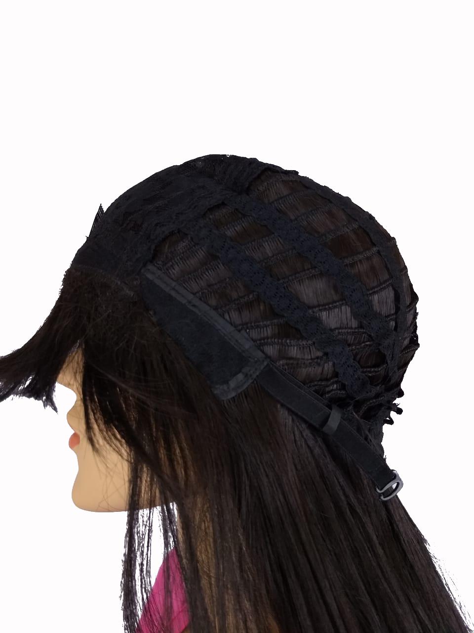Peruca Lace Wig Lisa Castanho Claro Fibra Futura 70Cm