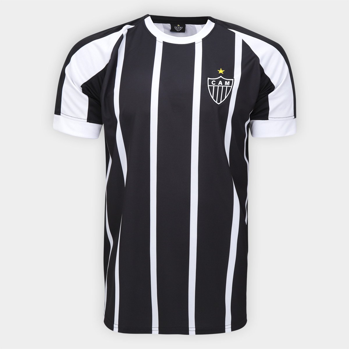 Miniatura Camisa Atlético Mineiro Lotus Stripped Masculina Preto+Branco - EGG