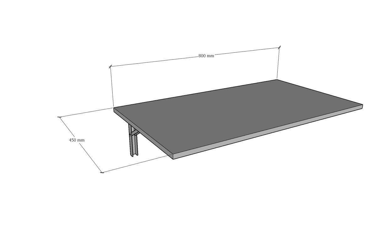 Miniatura Mesa Dobrável Bancada De Estudos Suspensa Em 80X40X1,5 Cm