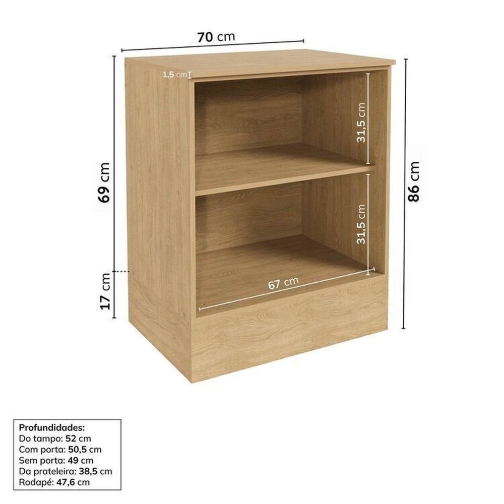 Cozinha Modulada 5 Peças 3 Aéreos 2 Balcões Nara Cabecasa Madeiramadeira Avena