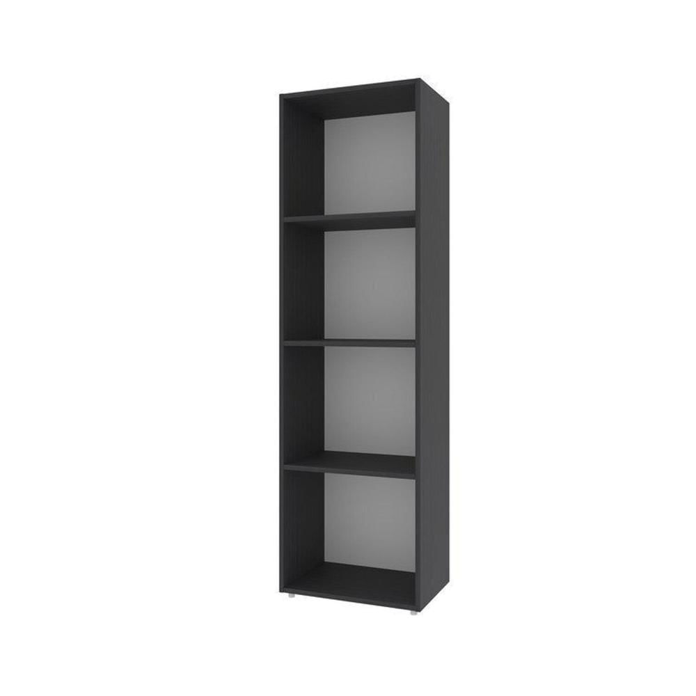 Miniatura Kit com 1 Estante Livreiro 11 Nichos Odelia e 1 Estante Modular 4 Nichos Calum Freijó/Preto