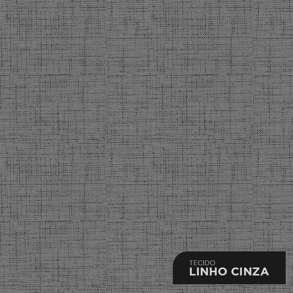 Cabeceira Cama Box Casal Amber 140cm Estofada Linho Cinza - Abmaza