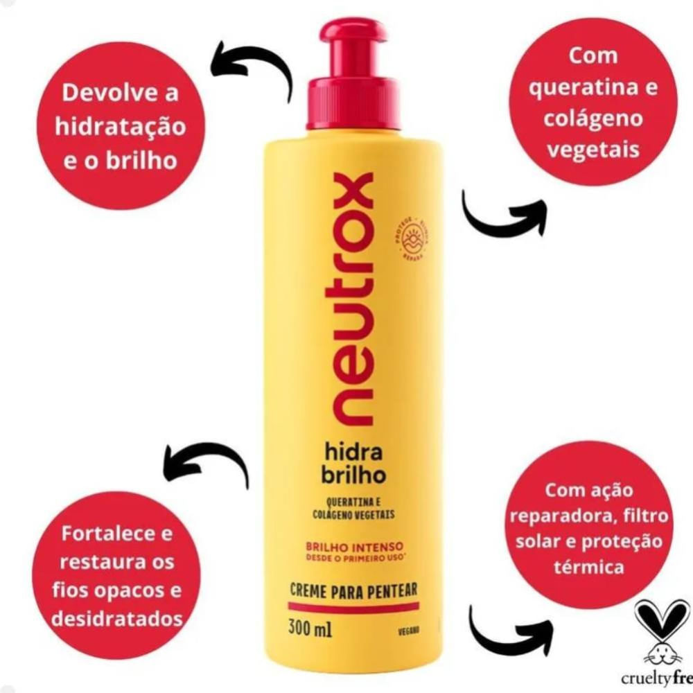 Miniatura Creme Para Pentear Neutrox Hidra Brilho 300ml