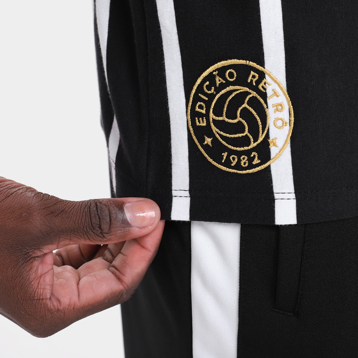 Miniatura Regata Corinthians Retrô Masculina Preto - EGG