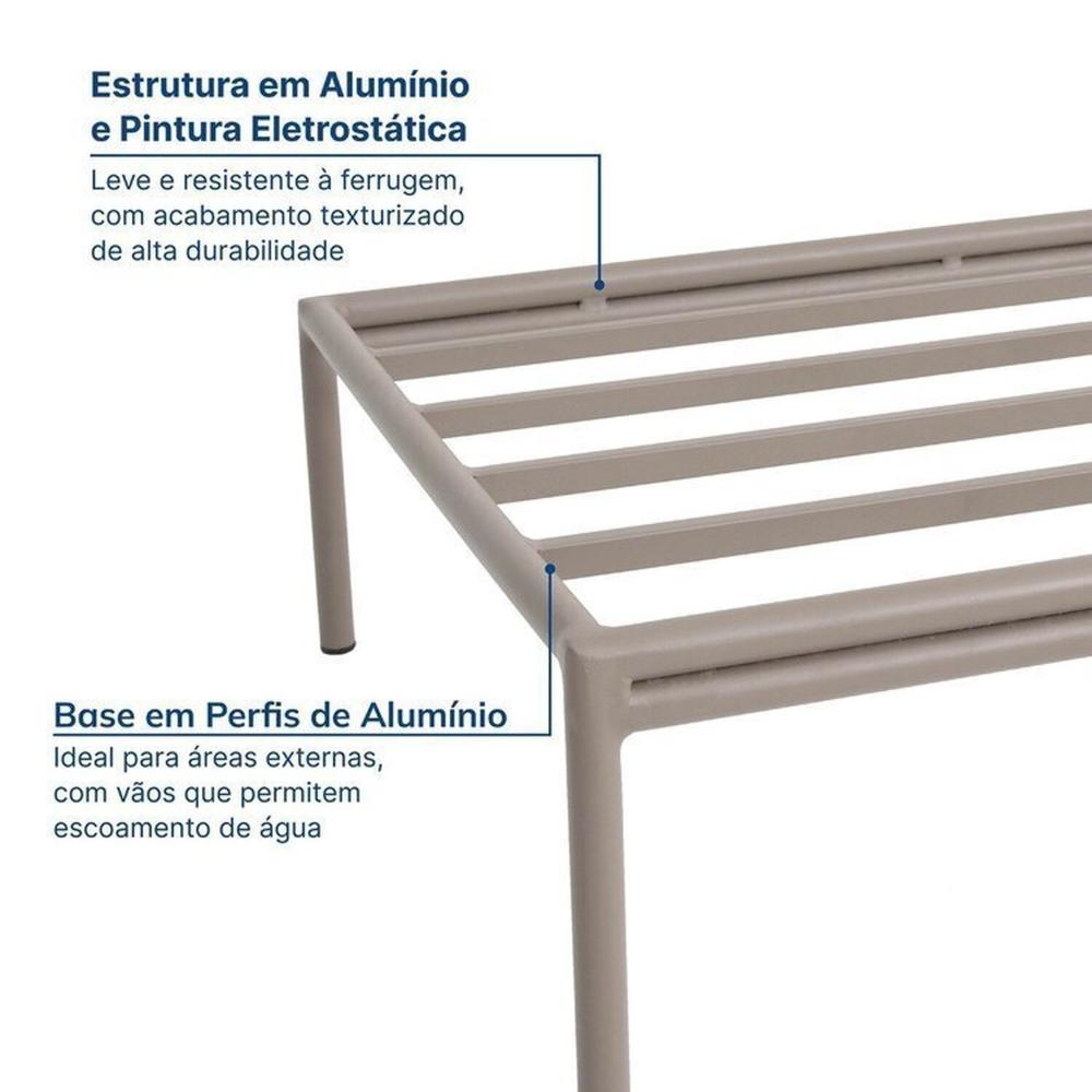 Conjunto Jardim e Varanda 1 Chaise 1 Sofá 1 Puff 1 Mesa Lateral 70cm Refúgio Cabecasa Madeiramadeira Champanhe/Cinza Mesclado