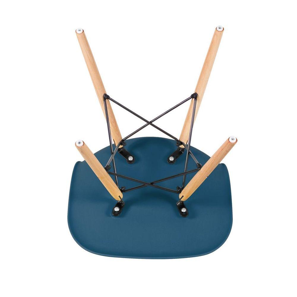 Kit 2 Cadeiras Eames Daw Com Braços + 1 Cadeiras Eiffel Dsw Azul Petróleo