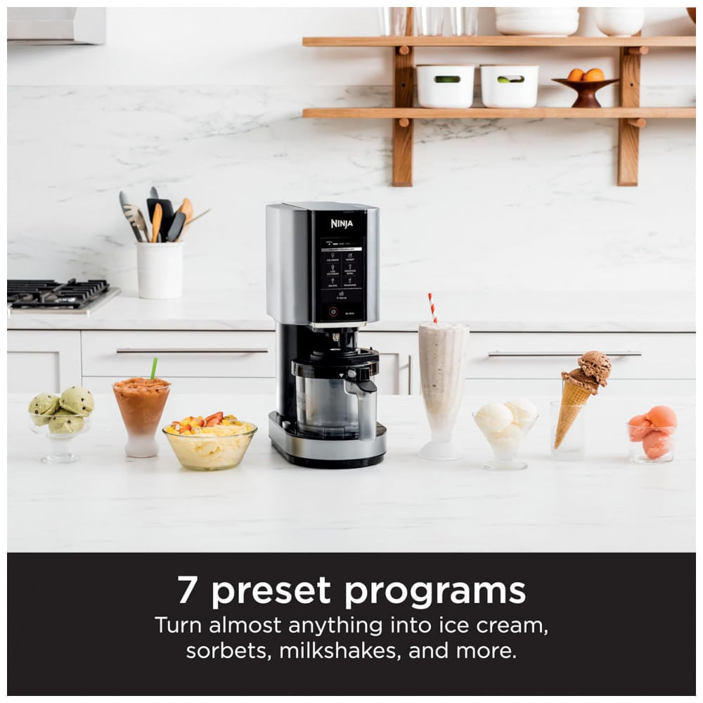 Miniatura Ninja CREAMi Ice Cream Maker para Gelato, Adicionais, Milkshakes, Sorvete, Tigelas de Smoothie, 7 Programas com um Toque, com 2 Recipientes de 500ml