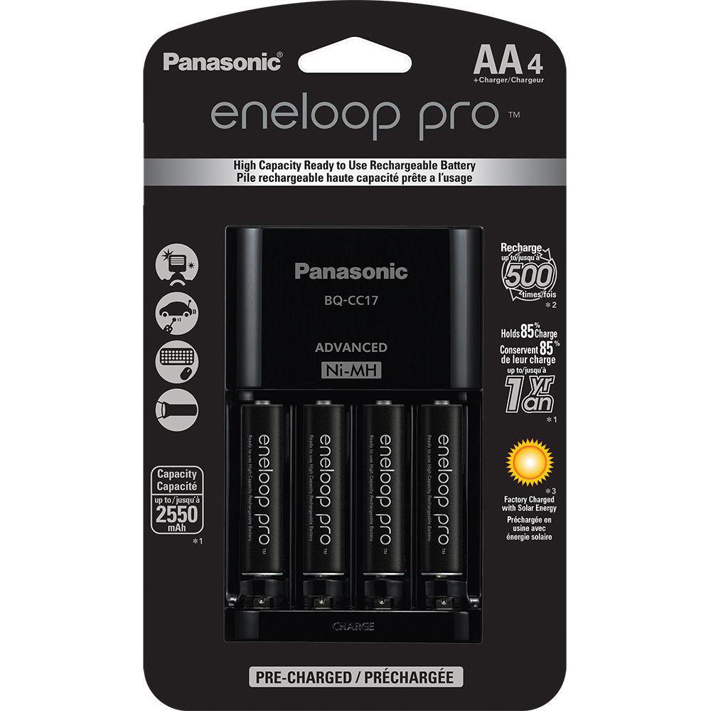 Miniatura Carregador Pilha Recarregavel Eneloop Pro Kit C4 Aa