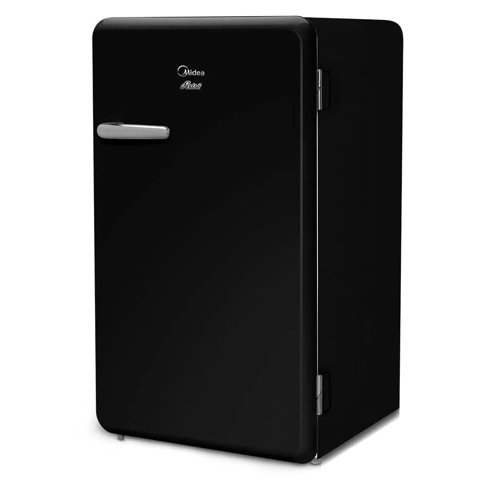 Miniatura Frigobar Retrô Midea 95 Litros Preto Onix 220V