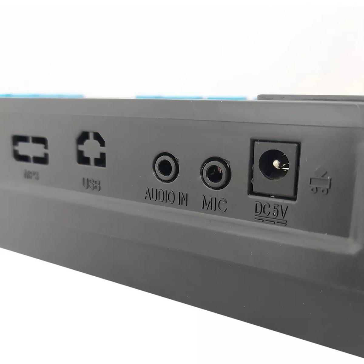 Miniatura Teclado Musical Iniciantes 54 Teclas Com Microfone Music
