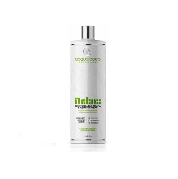 Miniatura Selagem Escova Progressiva Detox Acqua Coco Sem Formol 1L Dosador - Anti frizz - Selagem capilar - 1l