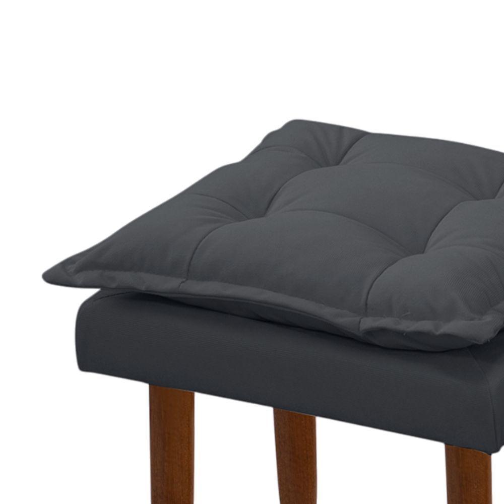 Miniatura Puff Maria Para Sala De Tv E Estar Quarto Confortável Suede Cinza Mabe Magazine