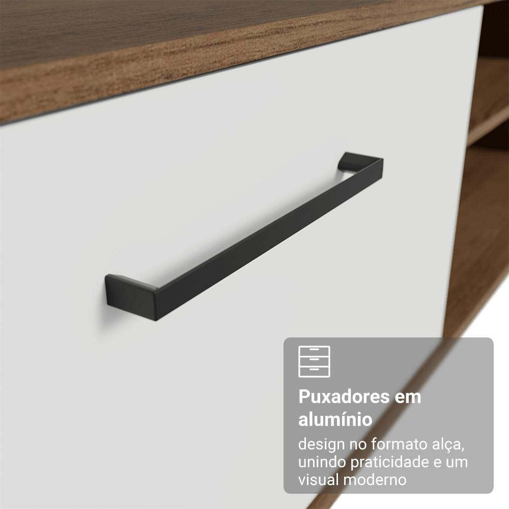 Rack para TV até 80 Polegadas 218 cm 2 Portas Rustic/Branco Agata Madesa
